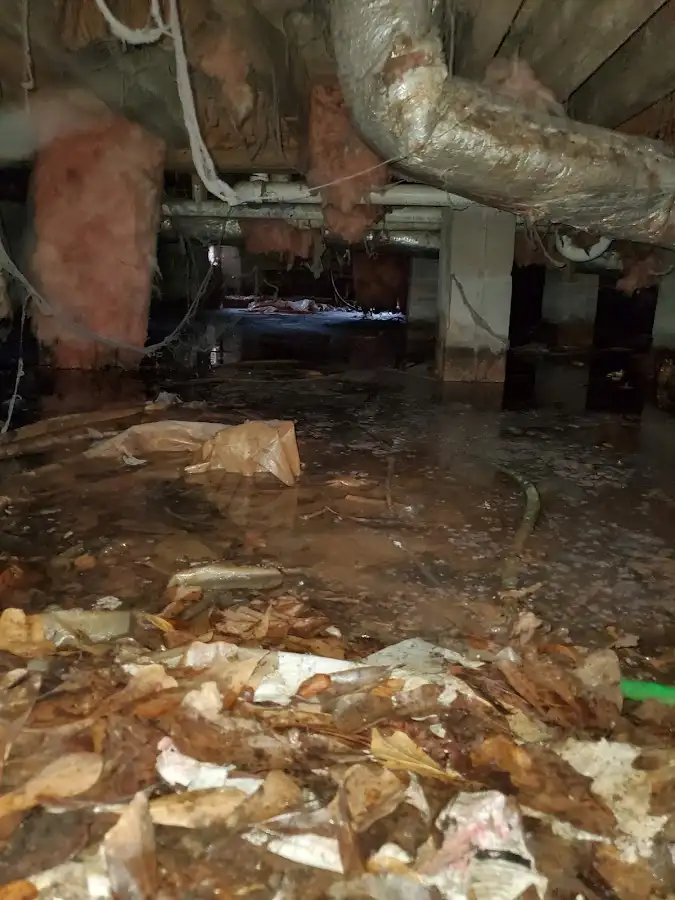 Crawl space flood assessment for Commercial Water Damage Restoration in Greenfield